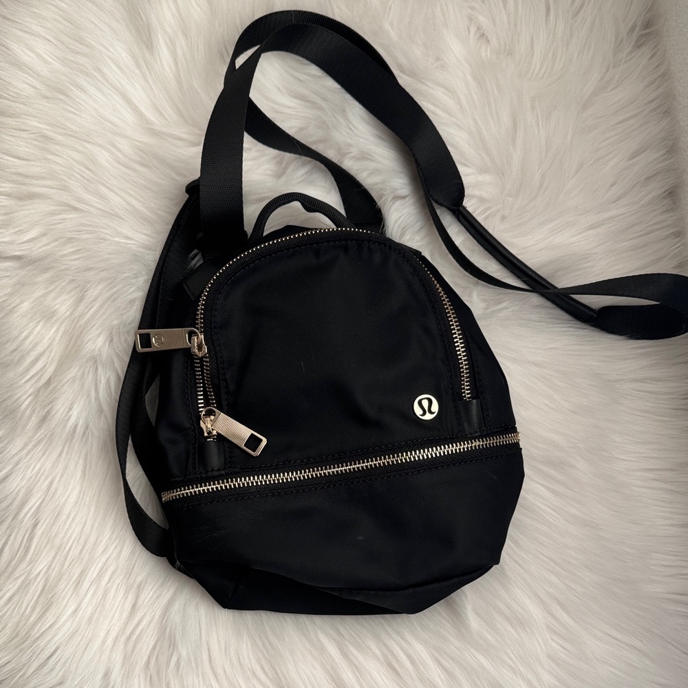 lululemon athletica Black Backpack with Gold Accents